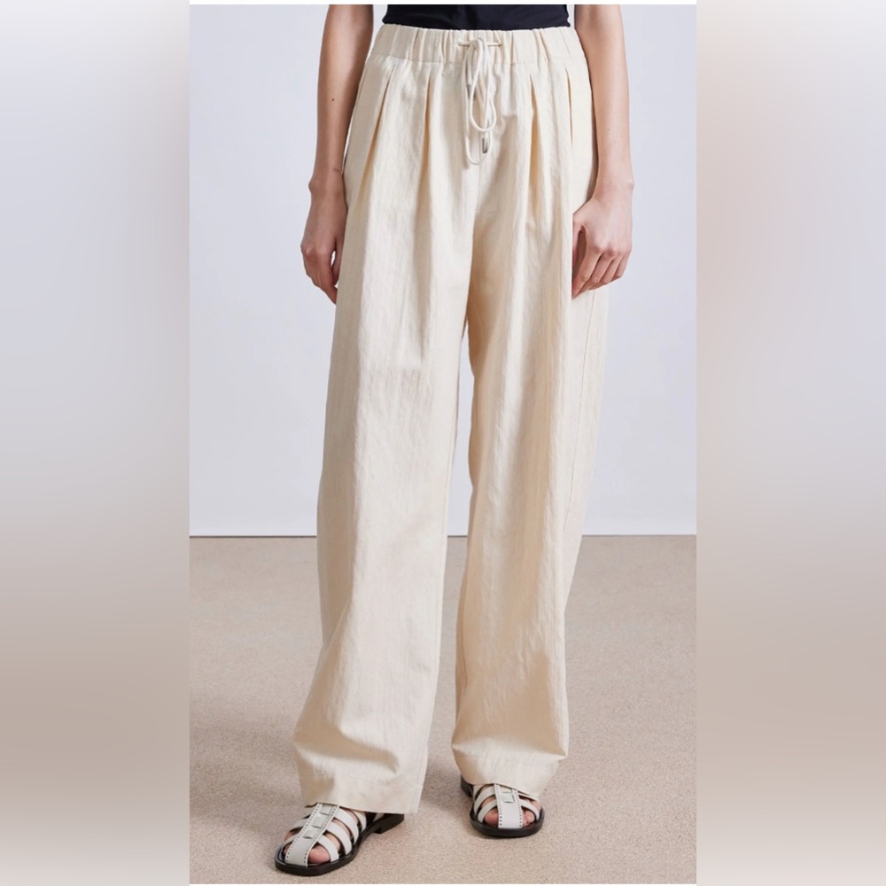 *NWT* Apiece Apart Manu drawstring pant in cream, size L - Picture 2 of 14